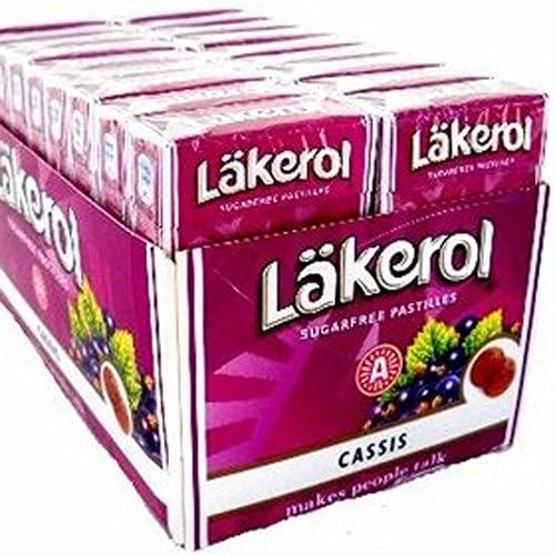 Läkerol Licorice Sugar Free Pastilles (4 Pack/Boxes) Imported Swedish Licorice (Cassis (Black Current))