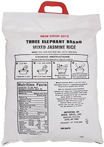 Three Elephants Thai Jasmine Rice, 20 Pound