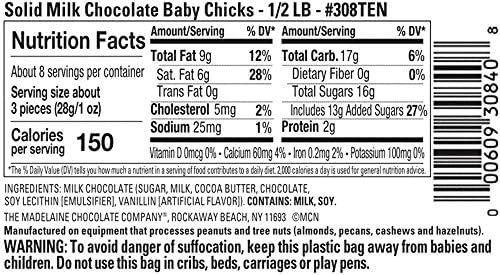 Madelaine Solid Premium Milk Chocolate Easter Baby Chicks Wrapped In Colorful Italian Foils (1/2 LB)