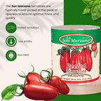 La San Marzano Large Can, Peeled Plum Tomatoes in Puree with Basil Leaf, 106 oz (#10 Can), Premium Quality, 100% Product of Italy, Authentic Italian Flavor
