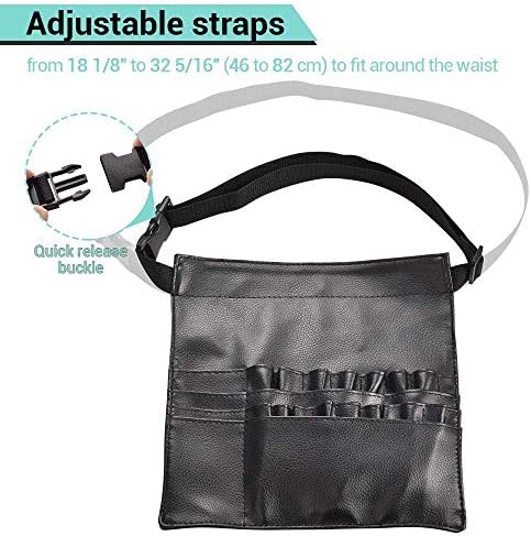 Comicfs Makeup Brush Bag 22 Pockets Professional Cosmetic Holder Organizer Apron with Artist Belt Strap for Women (Brush Not Included)