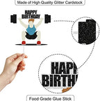 Happy Birthday Weightlifter Cake Topper- Fitness Theme Party, Athlete Theme Birthday Party Weightlifting Decoration -SugarGera