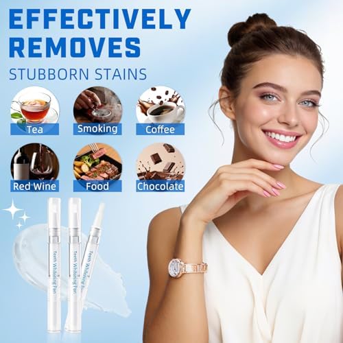 Teeth Whitening Pen - No Sensitivity Teeth Whitening Gel Kits for Stain Removal, Professionally Gentle Teeth Whitener for Brighter Whiter Smile, Mint (0.11 Fl Oz (Pack of 4))