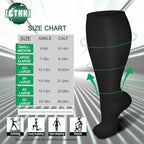 3 Pack Plus Size Compression Socks for Women & Men, Extra Wide Calf Knee High Stockings for Circulation Support