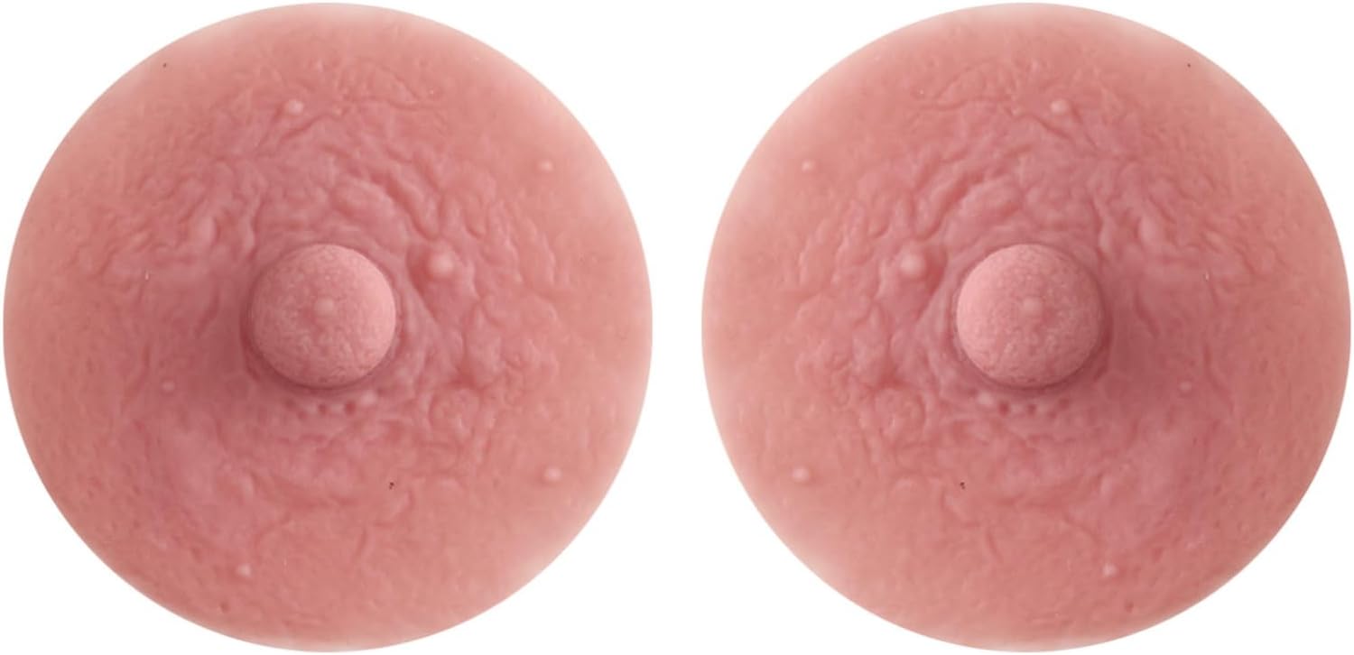 YiZYiF 1 Pair Self Suction Silicone Nipples Cover Realistic Adhesive Pasties Stickers for Breast Form Cosplay Crossdresser