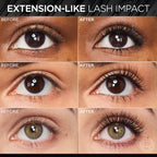 L'Oreal Paris Extensionist Waterproof Mascara, Lengthening, Volumizing, and Curling Formula For a Lash Extension Eye Makeup Look, Waterproof Black
