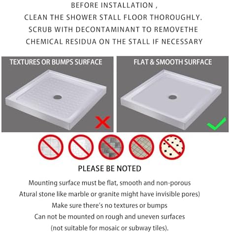 Yimobra Shower Stall Mat Non Slip, 21x21 Inch, Soft Square Bath Mat for Shower with Suction Cups and Drain Holes, Stall Floor Mats for Bathroom, Machine Washable, Bathroom Accessories, White