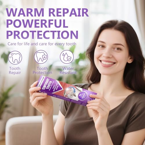Tooth Repair Kit, Temporary Tooth Filling Kit with 30 Ml & 4 Dental Tool, Fixing Missing & Broken Tooth Replacements for Men and Women, Smile Confidently Again