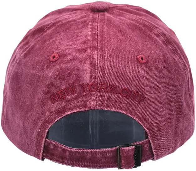 New York Embroidered Baseball Cap - Distressed Washed Dad Hat