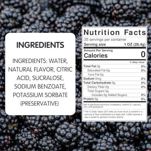 Hip Syrups - Blackberry Sugar Free Simple Syrup Designed for Water Flavor, Bubble Tea, Boba Tea, Cocktails,Blackberry Flavoring, Water Enhancer, Drink Mix for Ice Tea, Lemonade & More, Zero Calorie Flavoring, Keto Friendly, Sugar Free