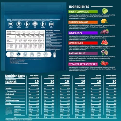 Electrolytes Powder Packets, 30 Sticks Hydration Packets Sugar Free, Electrolyte Drink Mix Travel Electrolyte Packets for Rapid Hydration, 6 Flavors