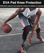 2 Pack Basketball Knee Pads Sleeves, Honeycomb Anti Collision Knee Pads Leg Compression Sleeves, Outdoor Sports Sleeves for Skating Wrestling Soccer Football Volleyball (Blue, Small)