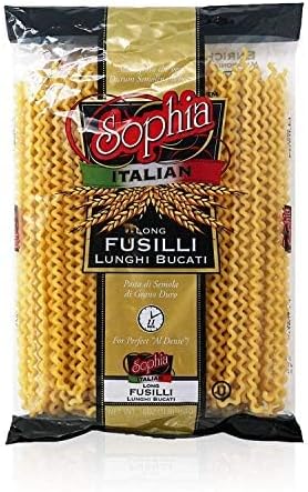 Sophia Long Fusilli Pasta – Authentic Italian Fusilli Lunghi, 6-Pack | 12-Inch Giant Spiral Pasta Noodles | Long Fusilli Col Buco Imported from Italy | Gourmet Pasta for Sauces & Italian Recipes