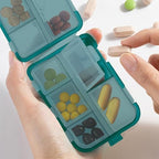 Travel Pill Box Cute Pill Organizer,Portable Medicine Organizer for with 10 Compartments for Different Medicines(Green)