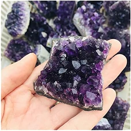 Health & Household Purple Feng Shui Natural Amethyst Crystal Quartz Drusy Geode Cluster Healing Stone Decoration Ornament (Size : 1PC 40g-55g)