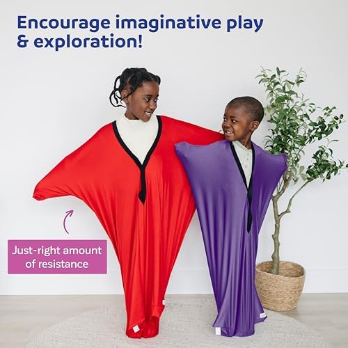Fun and Function - Space Explorers Body Sock - Calming Sensory Sack for Kids, Teens, & Adults - Promotes Self-Regulation Skills - Red - Small (40" L x 26" W)