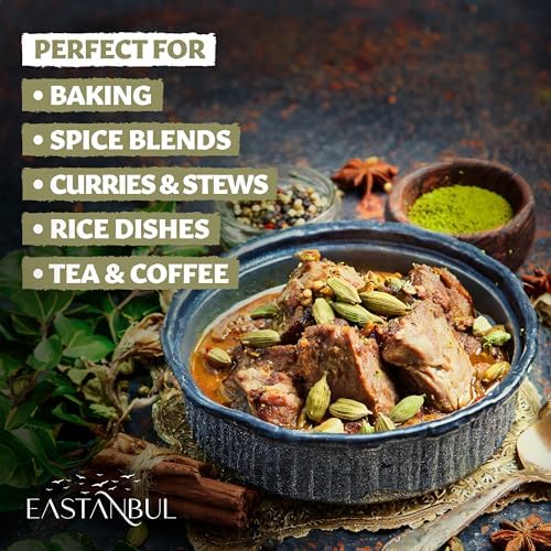 Eastanbul Cardamom Pods, 2.12oz, Green Cardamom Pods,%100 Natural Mesopotamia Whole Cardamon, Vegan, Aromatic Cardomam for Coffee & Tea, Culinary Bulk for Various Dishes, Vegan, Non GMO