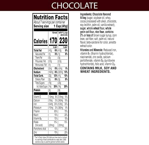 Kellogg's Krave Cold Breakfast Cereal, 7 Vitamins and Minerals, Kids Snacks, Chocolate (10 Boxes)