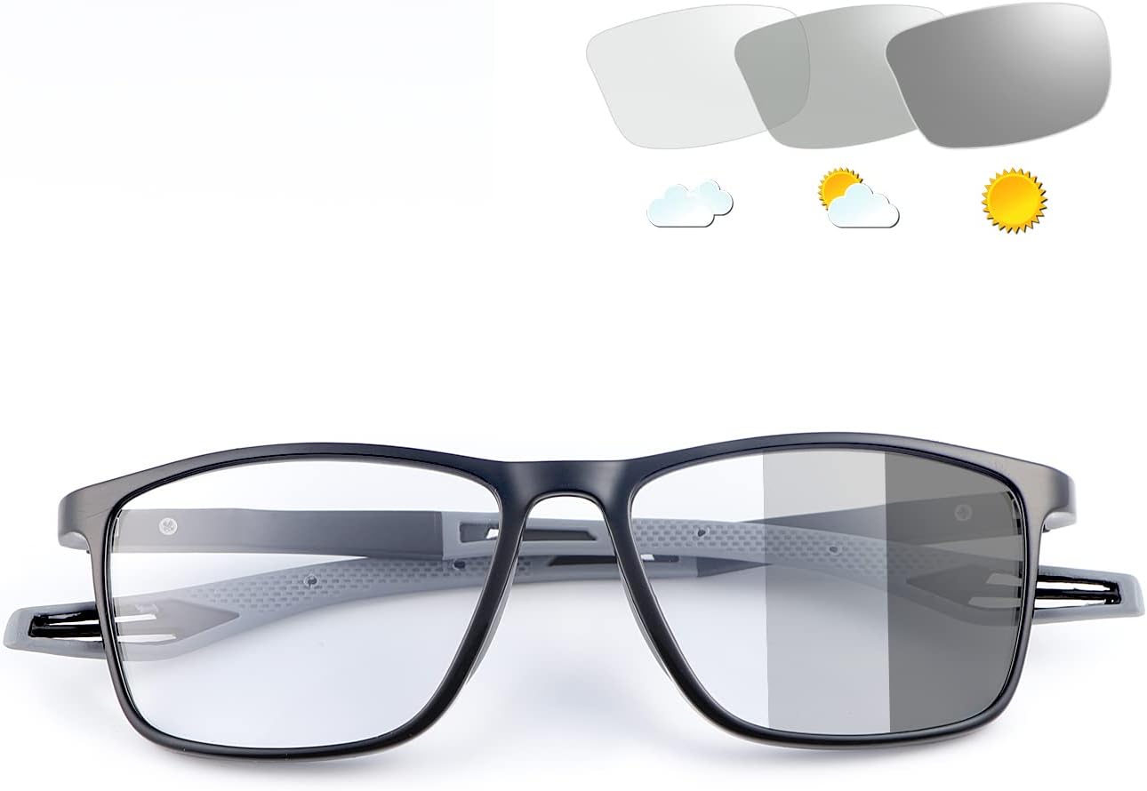Photochromic Progressive Multifocus Reading Glasses Spring Hinges Transition Sunglasses Anti Blue Light Sun Readers