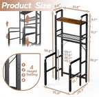 Toilet Safety Rail with Storage, Adjustable Toilet Handles for Elderly & Seniors, Handicap Bathroom Accessories, Easy Installation Bathroom Toilet Grab Bar Fit Any Toilets