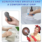 Hsei 12 Pcs Heavy Duty Scrub Brush Kit, Bathroom Bathtub Scrubber, Hard Bristle Cleaning Brush with Ergonomic Handle and Durable Bristles for Cleaning Carpet Kitchen Pots, Pans and Sinks