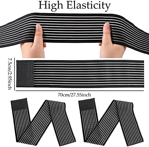 Syhood Compression Bandage Wraps for Leg, Elastic Calf Compression Sleeve Ankle Support, Adjustable Plus Size for Men and Women Stabilising Ligament, Joint Pain, Sports(4 Pieces,28 Inches)