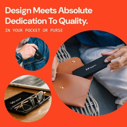 Flat Folding Reading Glasses With Compact Case For Women and Men, Slim, Foldable Frame Eyeglasses