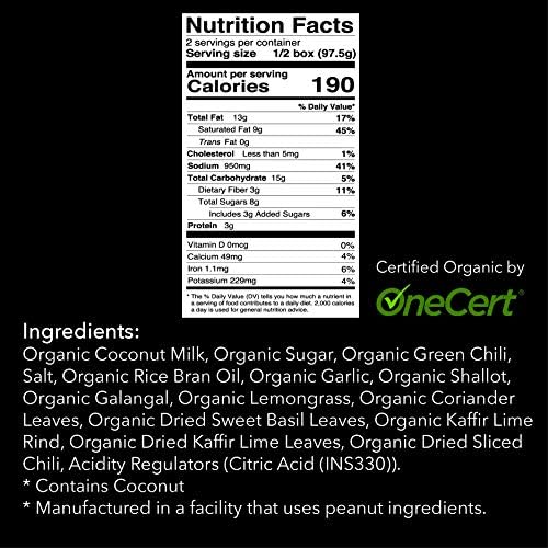 Verve Culture Thai for Two - Thai Green Curry Meal Kit - USDA Organic, Vegan, Gluten-Free - Made in Thailand