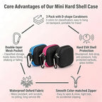 Elandy 3PCS Portable Small Essential Oil Carrying Case Mini Essential Oil Storage Bag Organizer Hard Shell Carry Pouches Hold Up To 1ml - 5ml Essential Oils Bottles