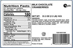Yupik Milk Chocolate Covered Cranberries, 2.2 lb (35.2 oz), Kosher, Dried Fruits, Dried Cranberries Dipped in Fine Milk Chocolate, Smooth & Chewy, Sweet Snacks, Chocolate Candy, For Topping & Baking