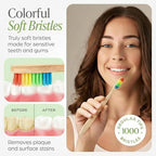 Bamboo Toothbrushes for Adults - 10 Pack Biodegradable Manual Toothbrushes Teeth Colorful Bristle Natural Bamboo Tooth Brush Dental Eco Wood Toothbrush (Rainbow)