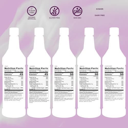 Monin - Gourmet Flavorings Floral Collection, Great for Cocktails, Lemonades, Teas, & Sodas, Gluten-Free, Dairy-Free, (Violet, Lavender, Rose, Hibiscus, & Elderflower) | 50 ml Per Bottle