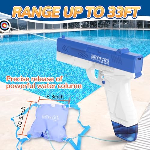 GPPNKC Electric Water Guns for Kids and Adults - Automatic Power Water Pistol with 1000ml Large & 25-33FT Long Range Squirt Guns for Pool Beach Party Outdoor Summer Toys Gift for Boys Girls (2 Pack)