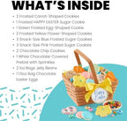 Cheryl's Cookies® Easter Celebration Gift Basket, Assorted Treats with 23 Cookies, Chocolates, and Jelly Beans and Pretzel, Individually Wrapped, Easter or Spring Gift for Loved Ones, Family, Friends
