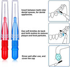 Patelai 50 Counts Braces Brush for Cleaner Interdental Brush Toothpick Dental Tooth Flossing Head Oral Dental Hygiene Flosser Toothpick Cleaners Tooth Cleaning Tool(Red, Blue)