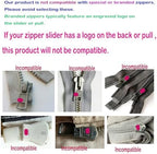 cpqakb 12 Pcs Zipper Pull Replacement 5 Zippers Repair Kit #5 Lockable Sliders, Bottom and Top Stop, Fix Zip Head On for Repairing Coats,Jackets, Metal Plastic and Nylon Coil Zippers.