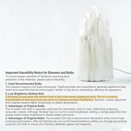 Handcrafted Selenite Lamp Carved, Selenite Tower,Unique Bedside Lamp Night Light, Happy Light,Salt Lamp,Dimmable Unique Table Lamps for Bedroom,White