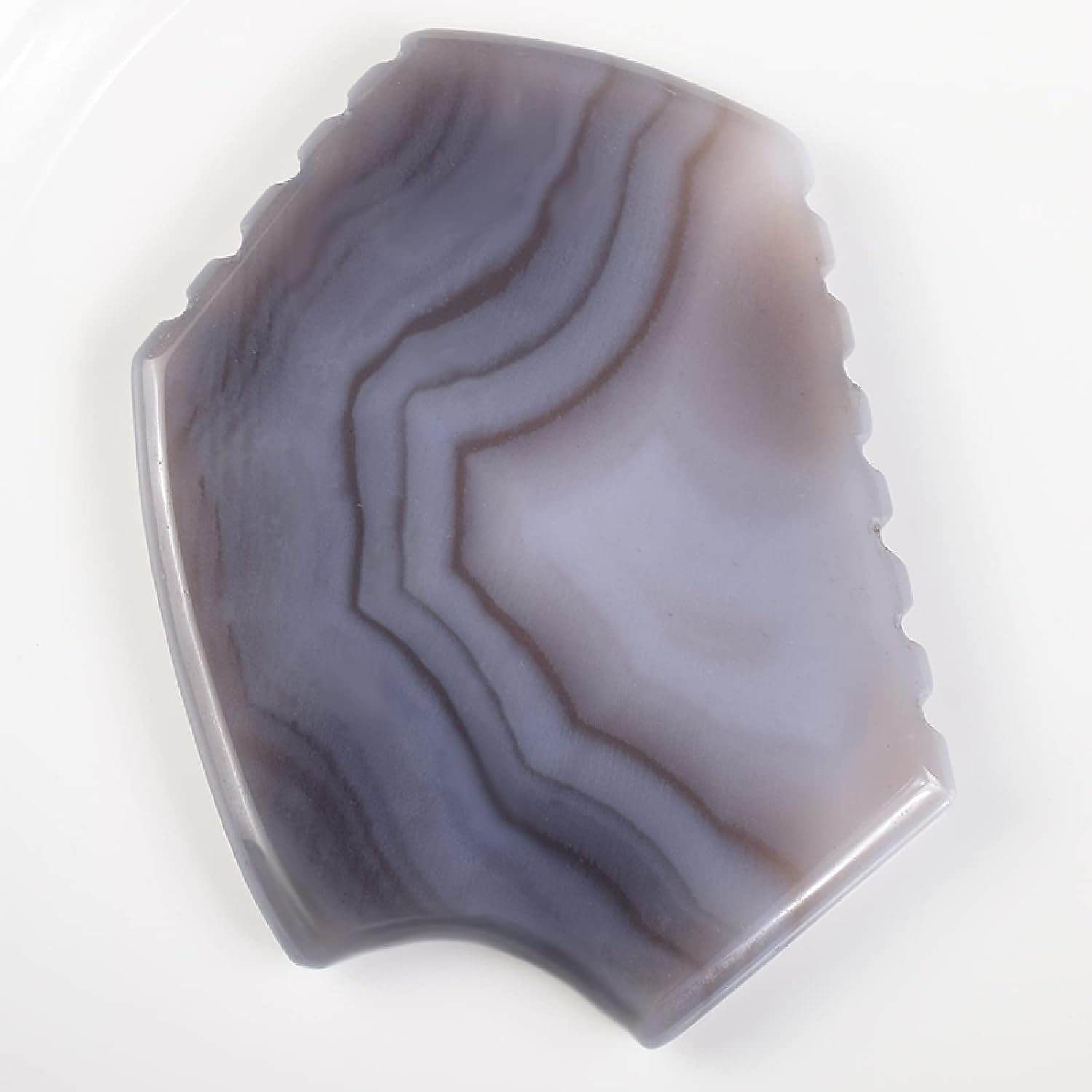 Sawtooth Gua Sha Tool Product Face Gray Agate Natural Stone Massager
