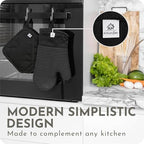 Extra Long Silicone Oven Mitts and Pot Holders Sets | Heat Resistant 500°F BPA-Free Food Grade Silicone Hot Pads & Kitchen Mittens | 4-Piece Set of Oven Gloves & Potholders for Kitchens.
