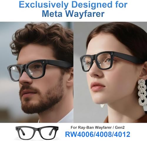 HIBLOKS Eyeglass Nose Pads Compatible with Ray-Ban Meta Wayfarer Gen 1 & Gen 2 Smart Glasses Accessories, Silicone Anti Slip Clip-on Glasses Nose Holder for Meta Gen 2 Smart Sunglasses (Split Type)