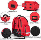 Trunab First Responder Bag Trauma Backpack Empty, Medical Emergency Kits Storage Jump Bag Pack for EMT, EMS, Police, Firefighters, Safety Officers - Patented Design Red