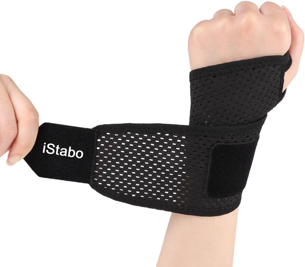 Ultra Thin Mesh Wrist Strap Brace Support for Workouts & Daily Use, Carpal Tunnel Pain Relief, Ulnar Wrist Wraps Repetitive Wrist Use Injury, Fit Left or Right Hand, Breathable Adjustable (1, Black)