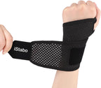 Ultra Thin Mesh Wrist Strap Brace Support for Workouts & Daily Use, Carpal Tunnel Pain Relief, Ulnar Wrist Wraps Repetitive Wrist Use Injury, Fit Left or Right Hand, Breathable Adjustable (1, Black)