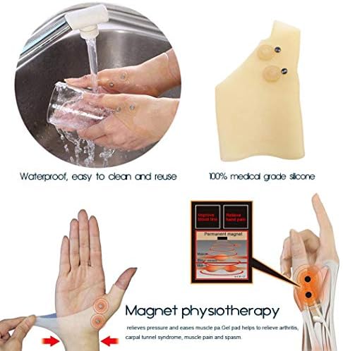 WaNana Silicone Gel Magnetic Therapy Wrist Hand Thumb Support Gloves Finger Arthritis Pressure Pain Relief Waterproof Massage- Suitable for Both Hands 1PC