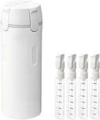 4 in 1 Travel Dispenser, 4 Pack 30ML Travel Bottles with Stickers for Toiletries, Leak Proof Travel Size Containers, Portable for Shampoo Lotion Conditioner Cream White