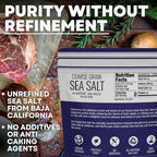 Sea Salt Superstore Coarse Sea for Grinder Refill, Coarse Grain Kosher, Non-Iodized for Cooking, Mineral-Rich Unrefined Baja Salt, 30 oz Bag
