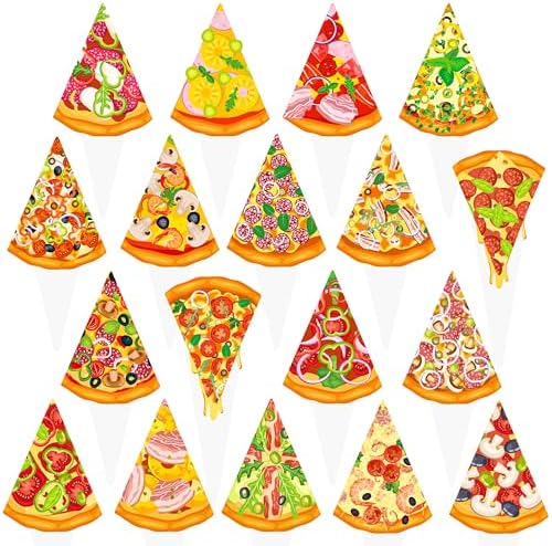 Pizza Party Cupcake Toppers 48Pcs Pizza Cupckae Toppers Fast Foot Party Decoration Pizza Night Cupcake Picks Pizza Birthday Party Decoration for Pizza Themed Baby Shower Supplies