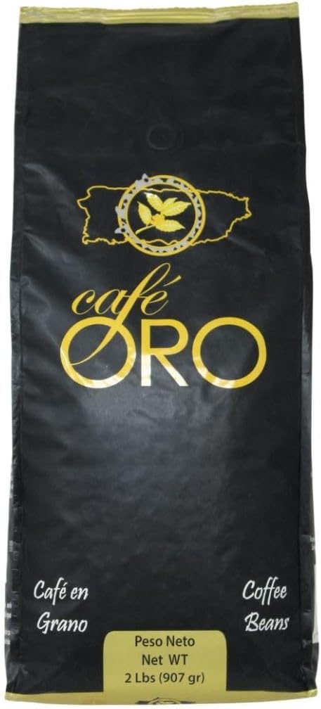 Cafe Oro Espresso Roasted Coffee Beans- Puerto Rican Coffee (2 pounds) in an Affinity Foods Bag