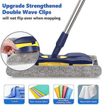 Microfiber Mops for Hardwood Floor Cleaning: MEXERRIS Flat Floor Mop with 4 Washable Pads 59" Adjustable Handle - Dust Dry Mops for Kitchen Bathroom Tile Laminate Wood Vinyl - Home Commercial Mop
