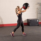Body-Solid Tools (BSTSMB) Soft Shell Medicine Ball – Non Bouncing Wall Balls for Strength Training, Weight Loss Workout, Core Exercise and Home Gym Fitness, Black, 6-30lbs Weight